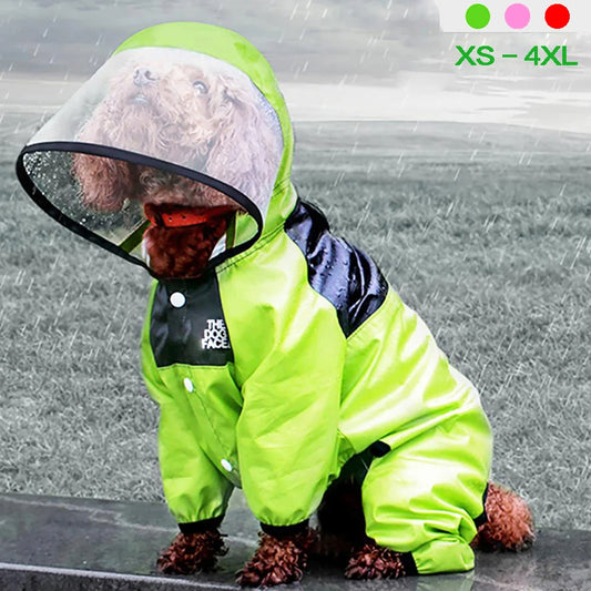 Impermeable para Perros The Dog Face – Mono Chubasquero con Cobertura Completa, Resistente al Agua y Cómodo