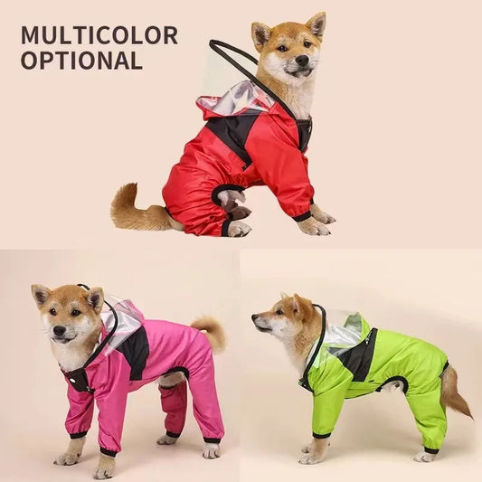 Impermeable para Perros The Dog Face – Mono Chubasquero con Cobertura Completa, Resistente al Agua y Cómodo