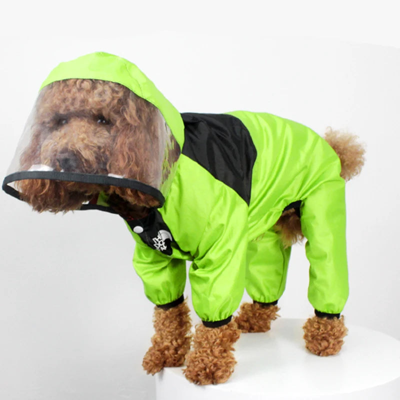 Impermeable para Perros The Dog Face – Mono Chubasquero con Cobertura Completa, Resistente al Agua y Cómodo