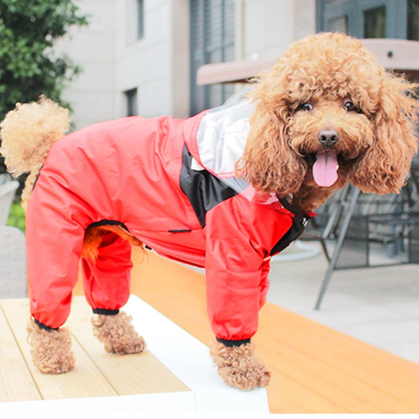 Impermeable para Perros The Dog Face – Mono Chubasquero con Cobertura Completa, Resistente al Agua y Cómodo